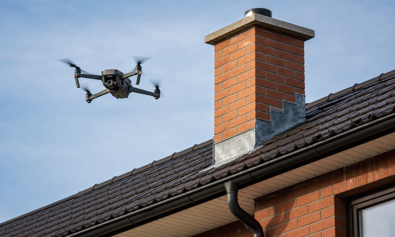 Inspekcja komina i dachu dronem
